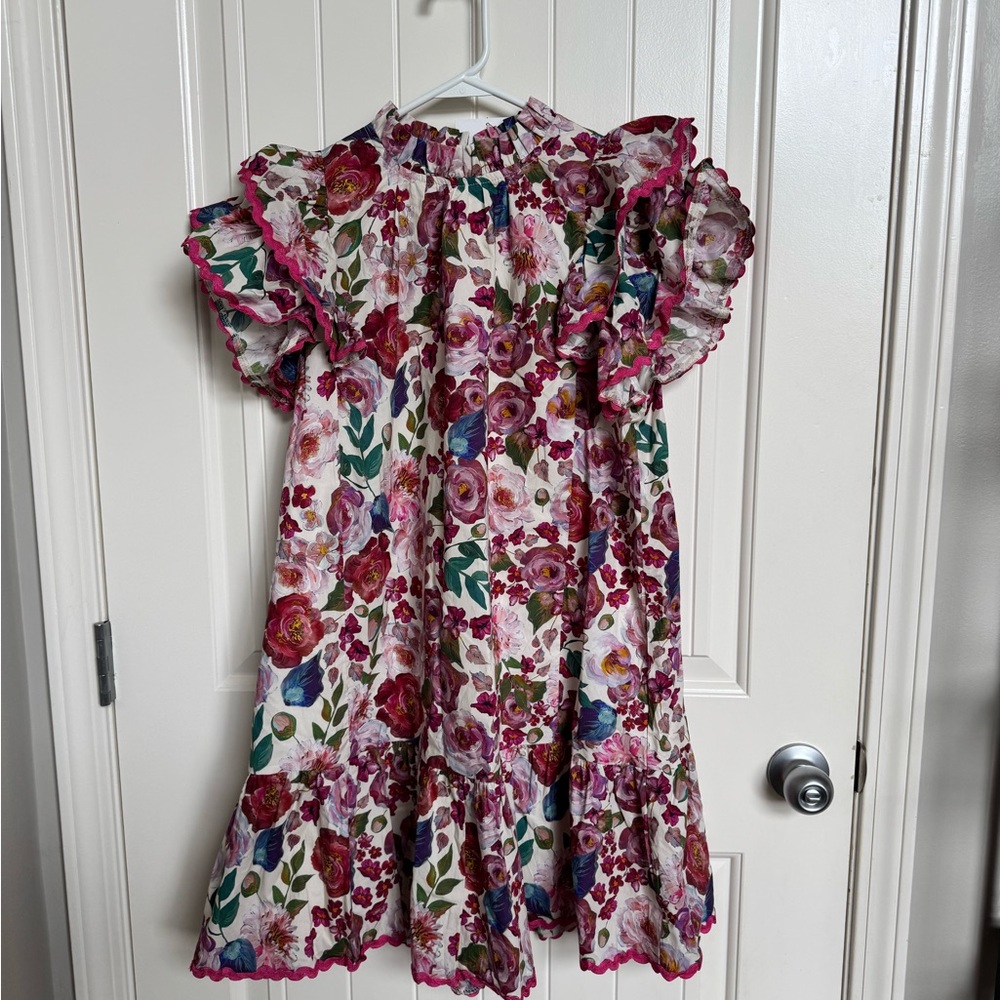 Women’s Boutique Floral Dress with Ruffle Sleeves